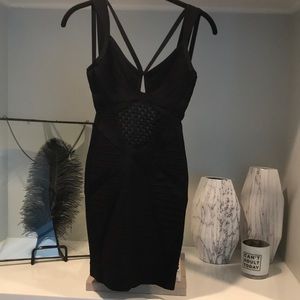 Black Herve ledger mini dress